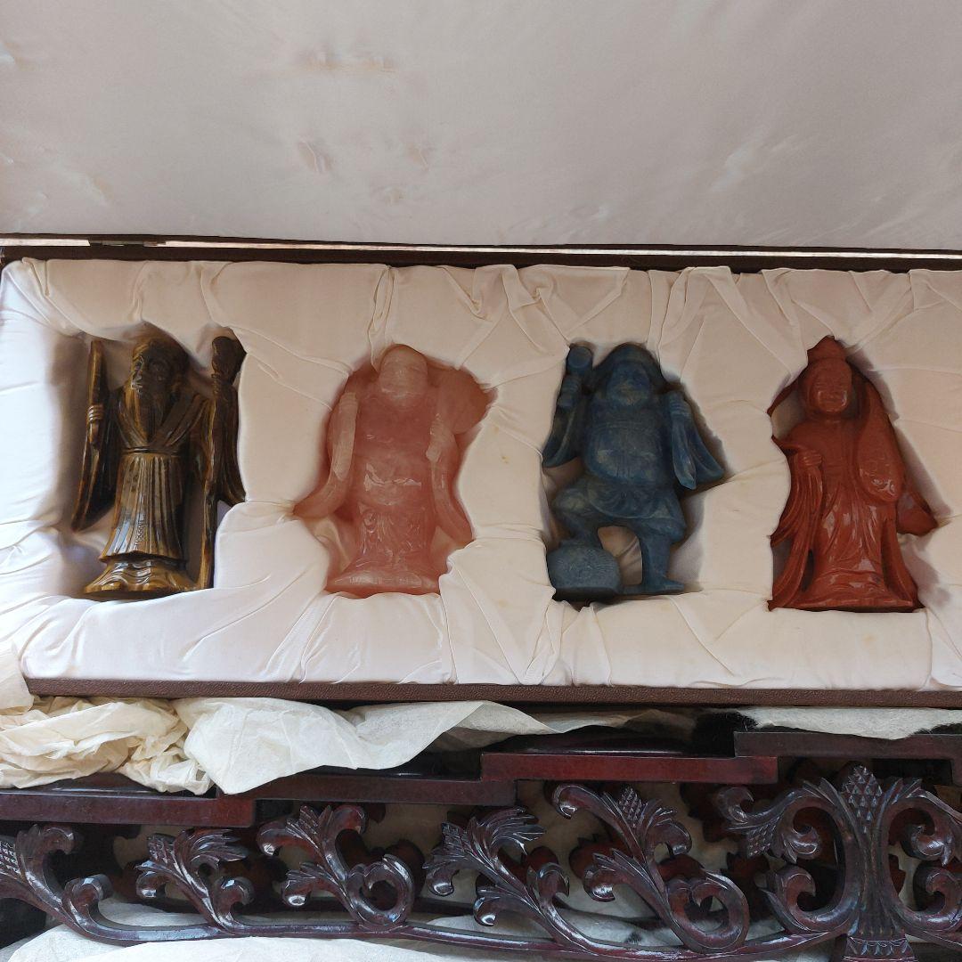 天然石七福神　置物　象牙　希少品　パワーストーン　開運