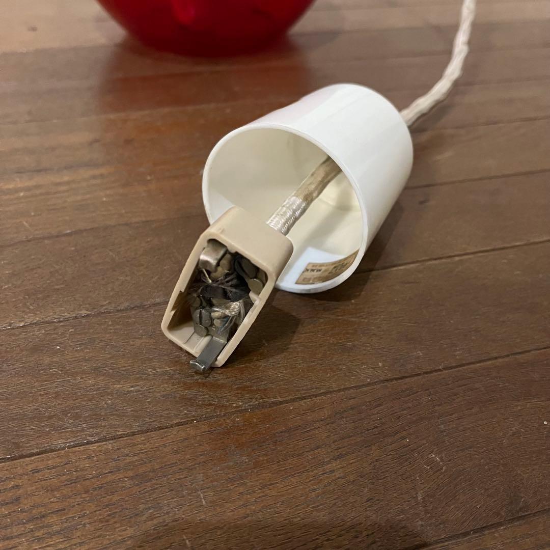 【アンティーク】昭和レトロ ナショナル ペンダントライト ガラス傘 古道具