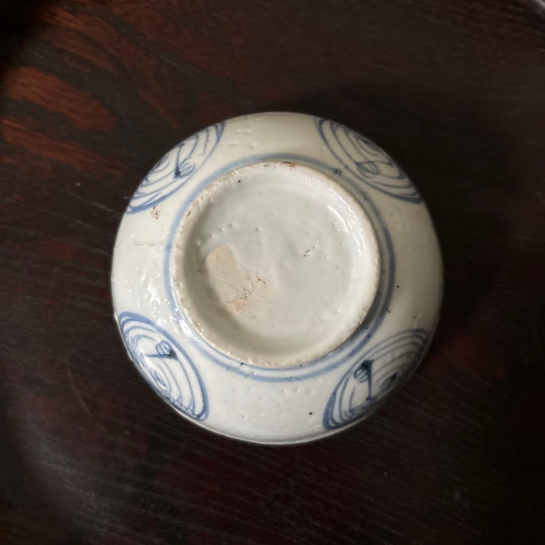 古伊万里丸文染付　茶碗1点　湯呑み　くらわんか　江戸時代　白磁　検:白洲正子李朝
