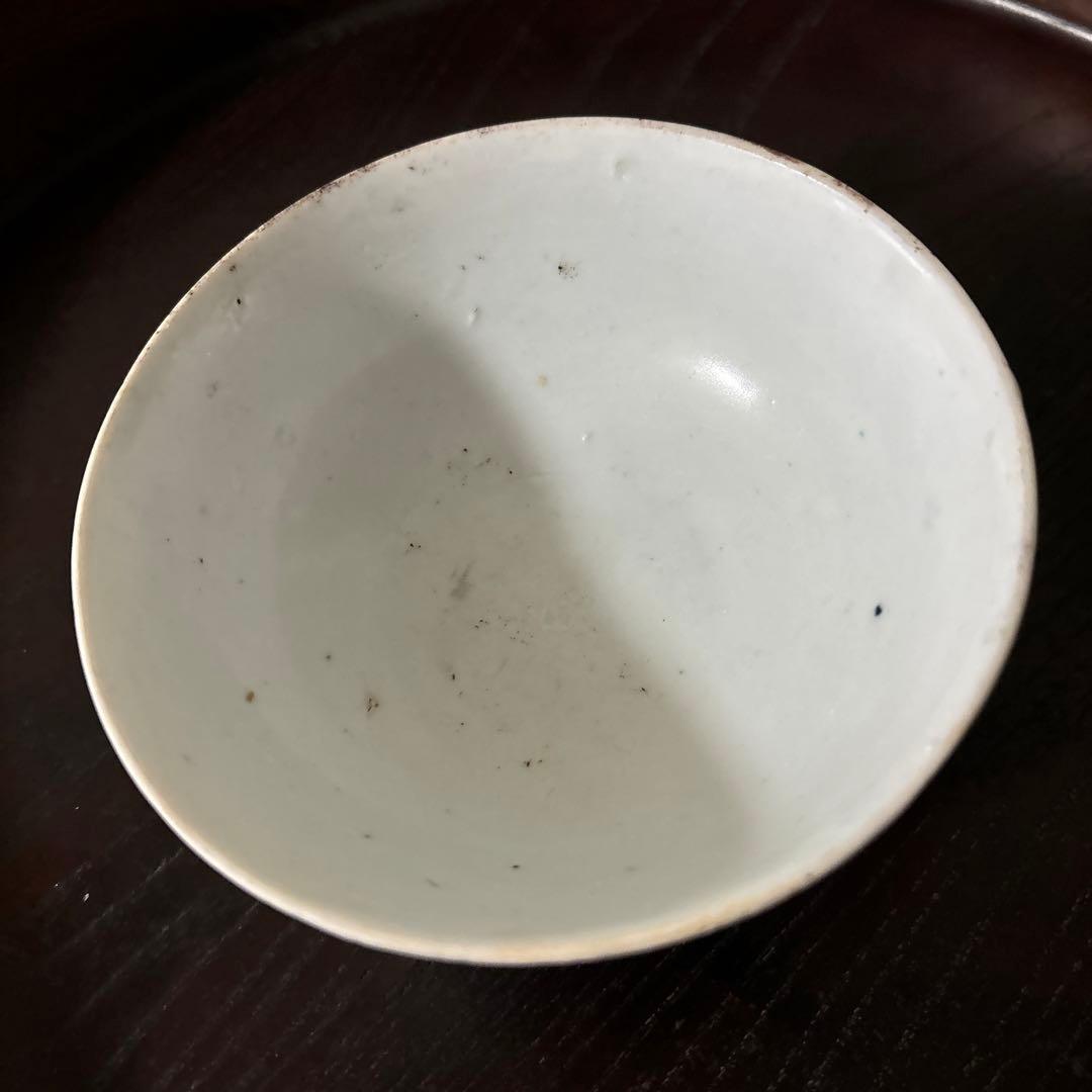 古伊万里丸文染付　茶碗1点　湯呑み　くらわんか　江戸時代　白磁　検:白洲正子李朝