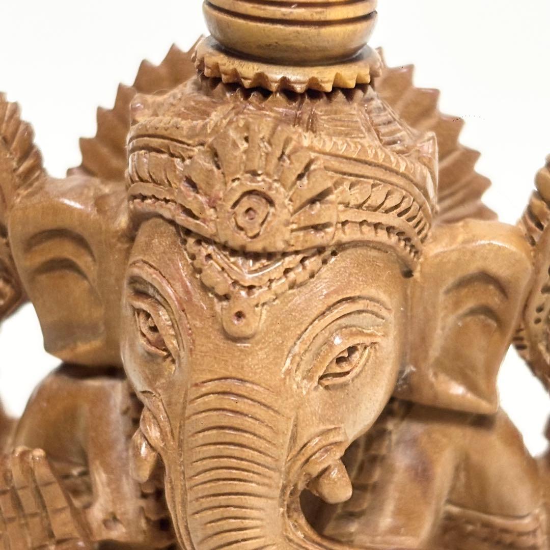 【最高級品】真正白檀　ガネーシャ　彫刻　置物