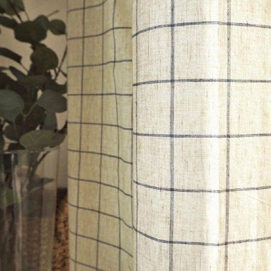 【90×113cm 2枚セット】びっくりカーテン コットン チェック ナチュラル