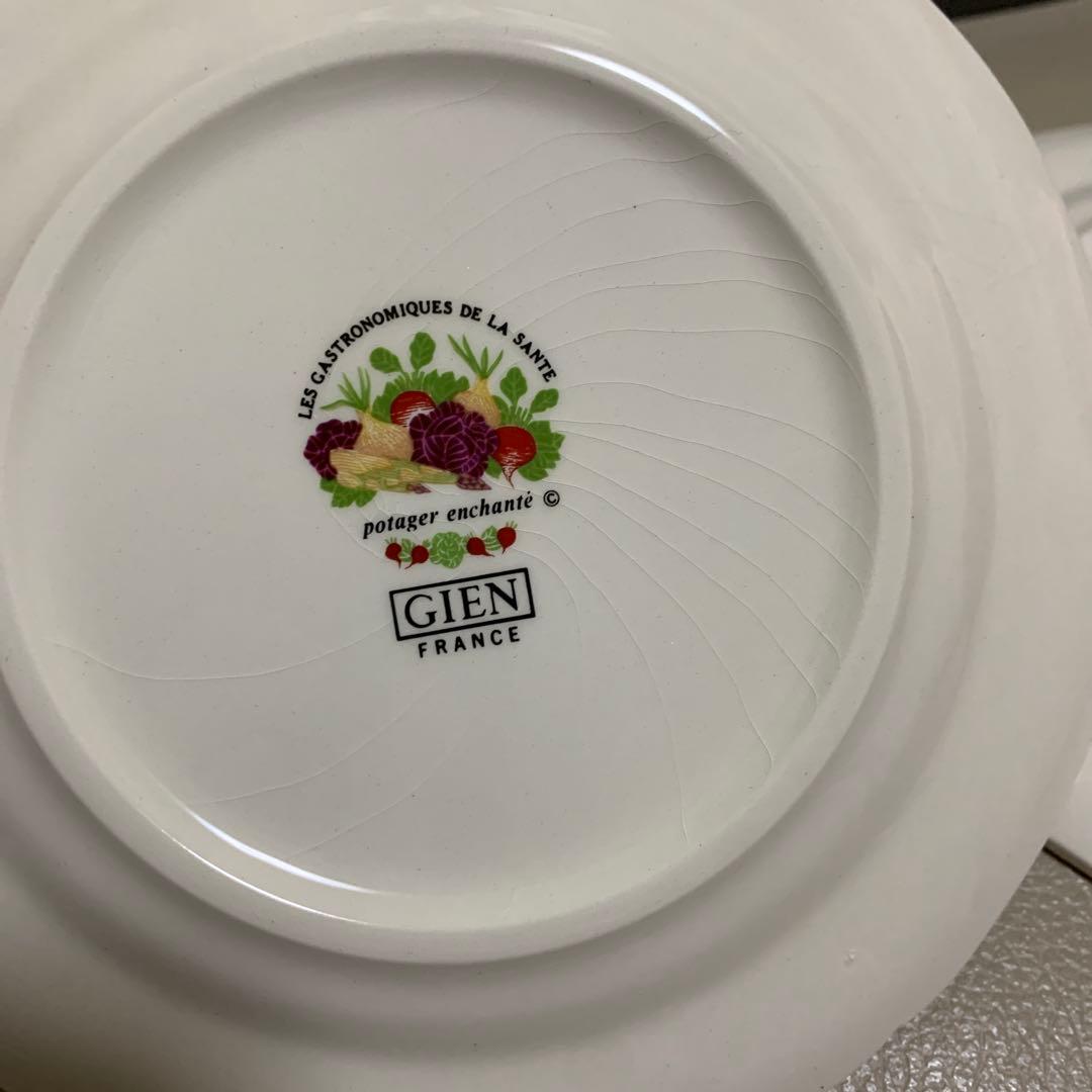 GIEN FRANCE ジアン　アンティーク　皿　8枚　野菜柄　ヴィンテージ