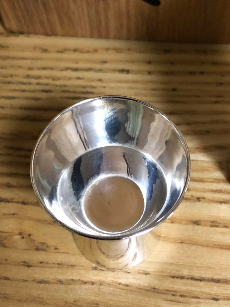 銀川堂　銀彩鎚肌燗瓶　未使用品