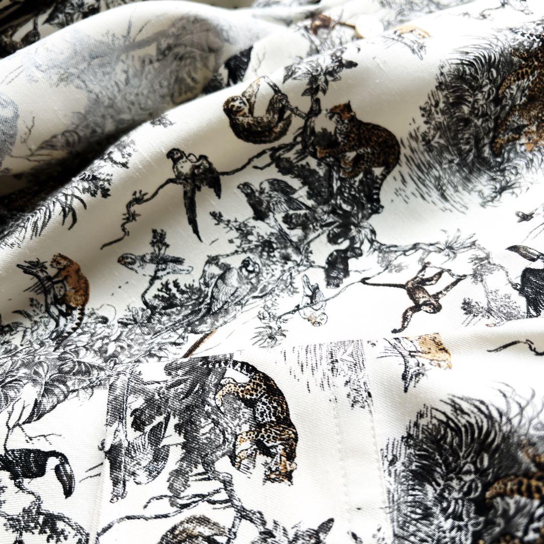 未使用　HERMES エルメス　アニマル　シルク　シャツ　ジャケット