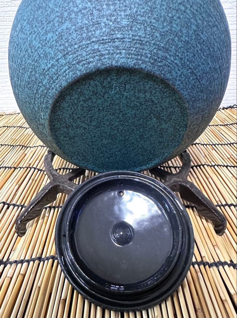 未使用品　鋳心ノ工房　増田尚紀デザイン　平つぼＬ　鉄急須　南部鉄瓶　南部鉄器