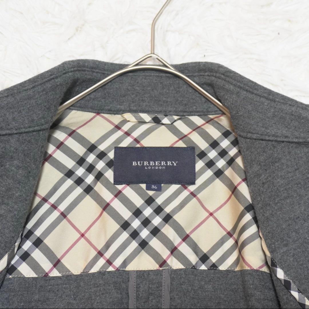 美品 バーバリー ピーコート ナポレオン ノバチェック ショート丈 ダブル