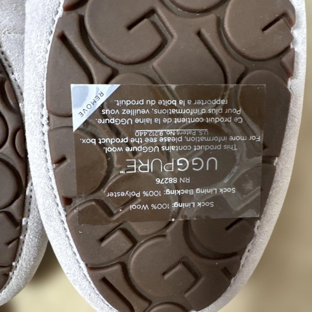 ★ちゃこん★ UGG グレー スエード モカシン 花24cm