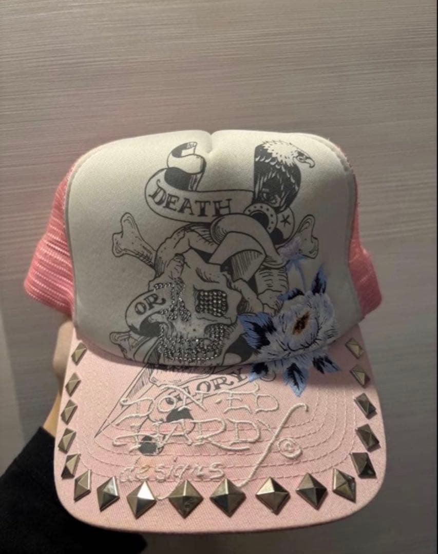 【希少】Ed Hardy×unknownメッシュスタッツメッシュキャップ