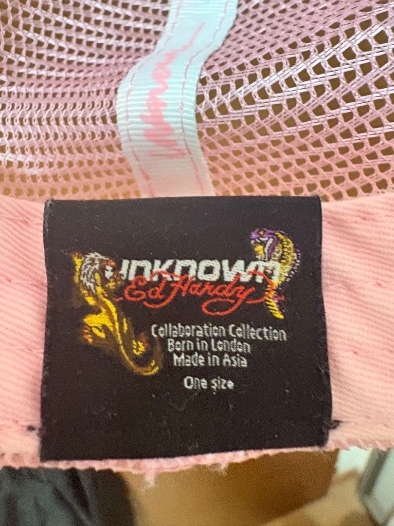 【希少】Ed Hardy×unknownメッシュスタッツメッシュキャップ