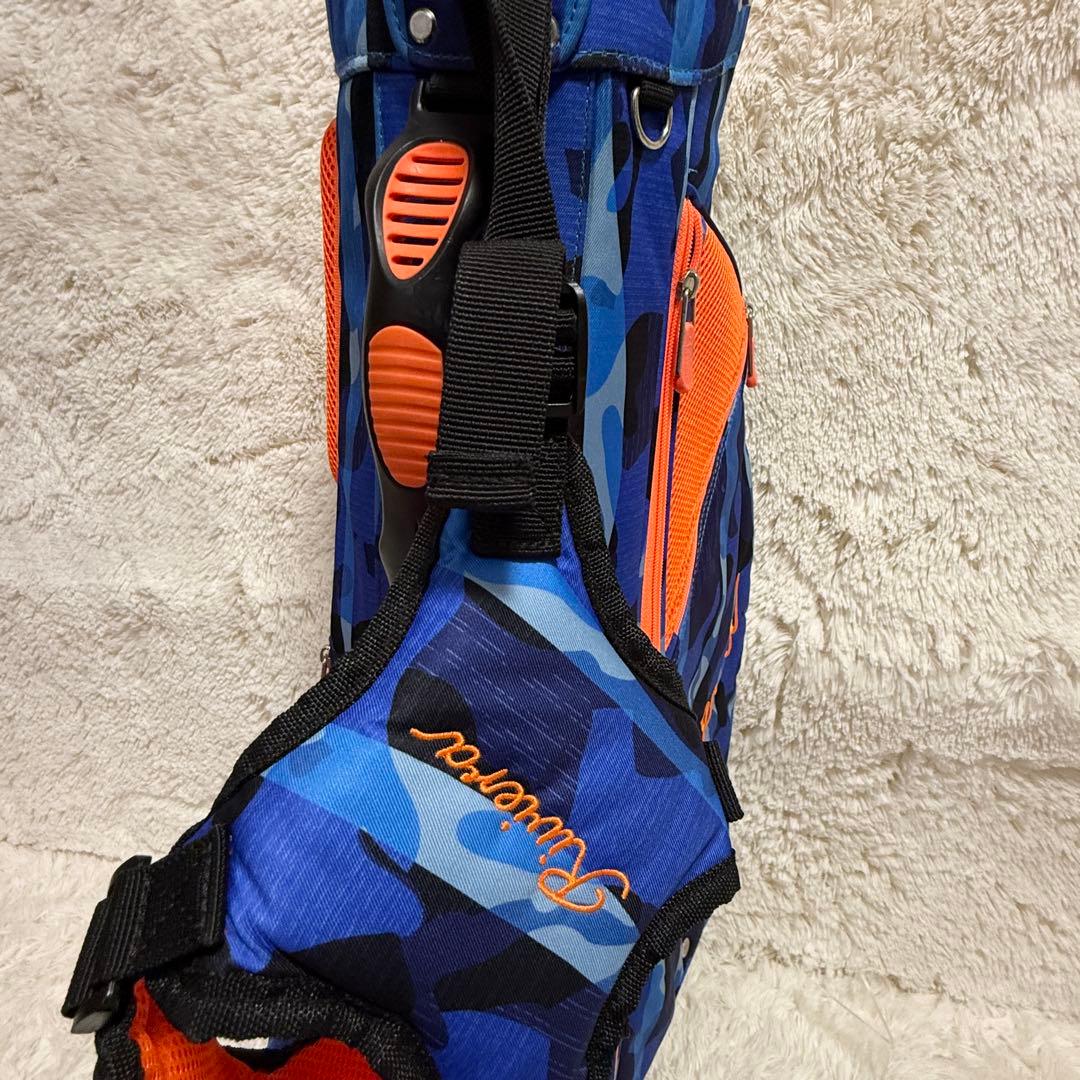 美品　リビエラ　スタンド式迷彩柄キャディバッグ　NAVY迷彩