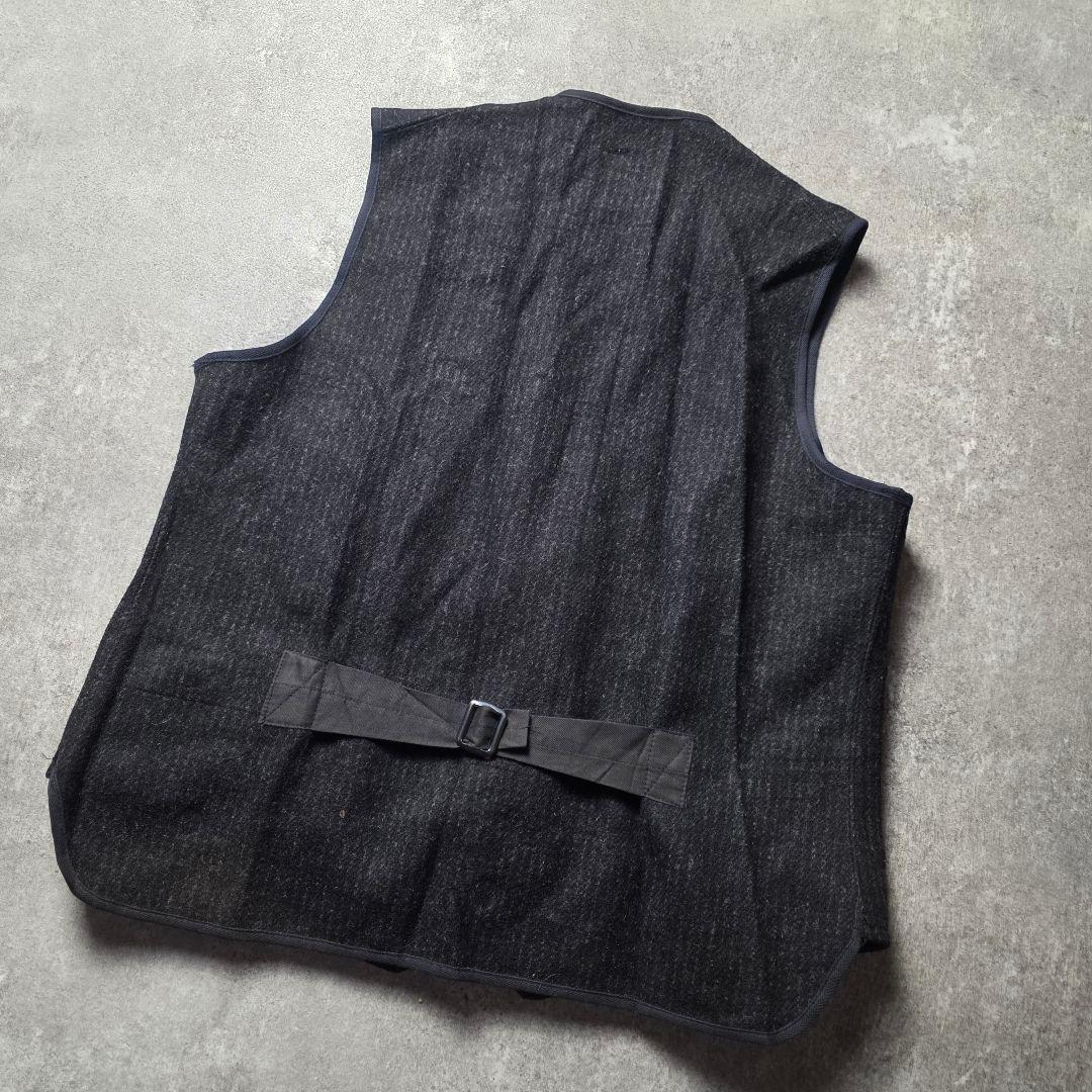 80sUSA製WOOLRICHウールリッチウールフルジップベストブラック黒短丈