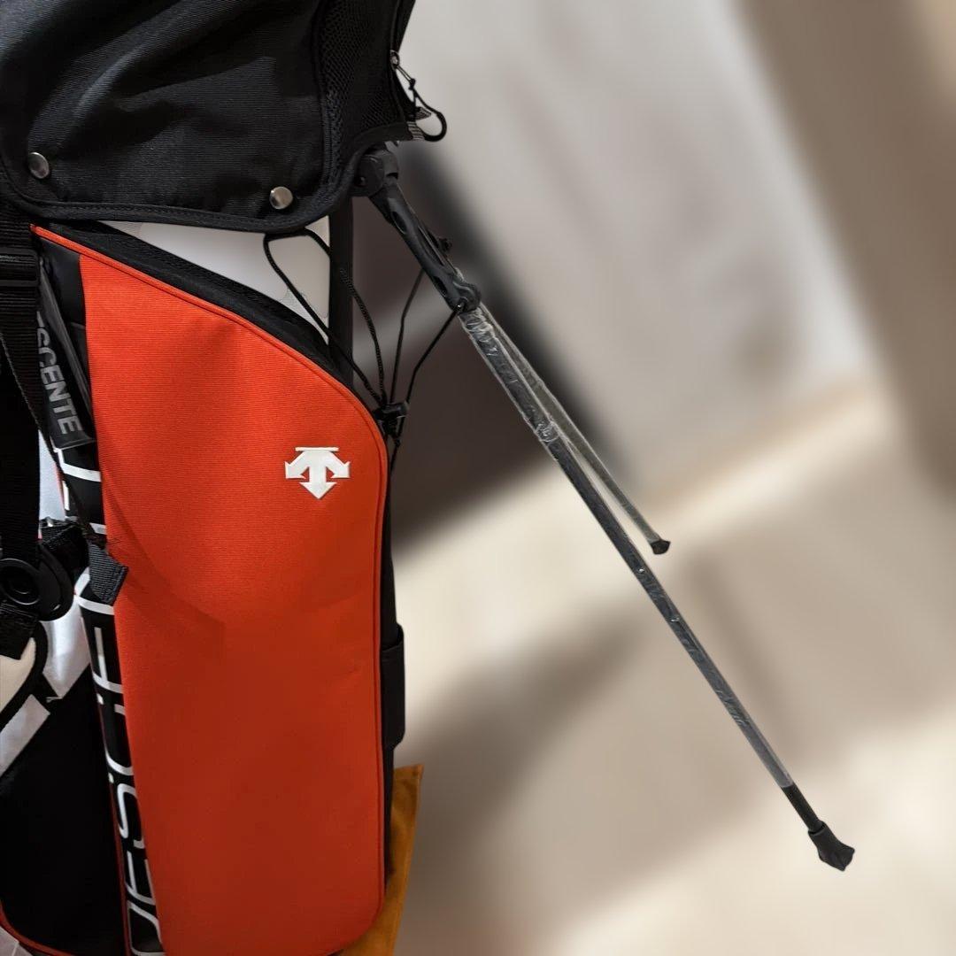 デサントゴルフ　スタンドキャディーバック　オレンジ/ホワイト　9型　47インチ