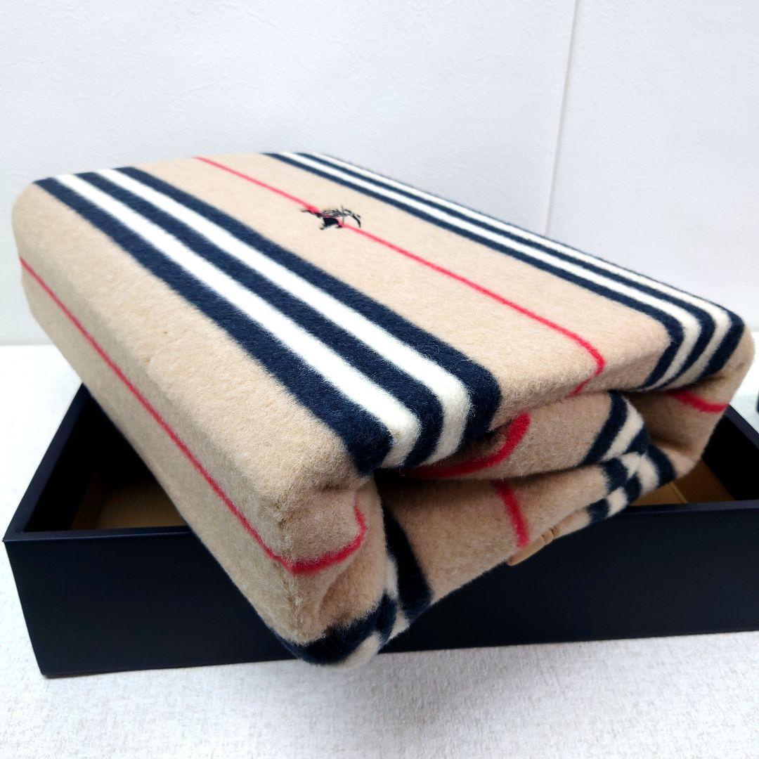 M0109B1 未使用★BURBERRY ウール毛布 140×220