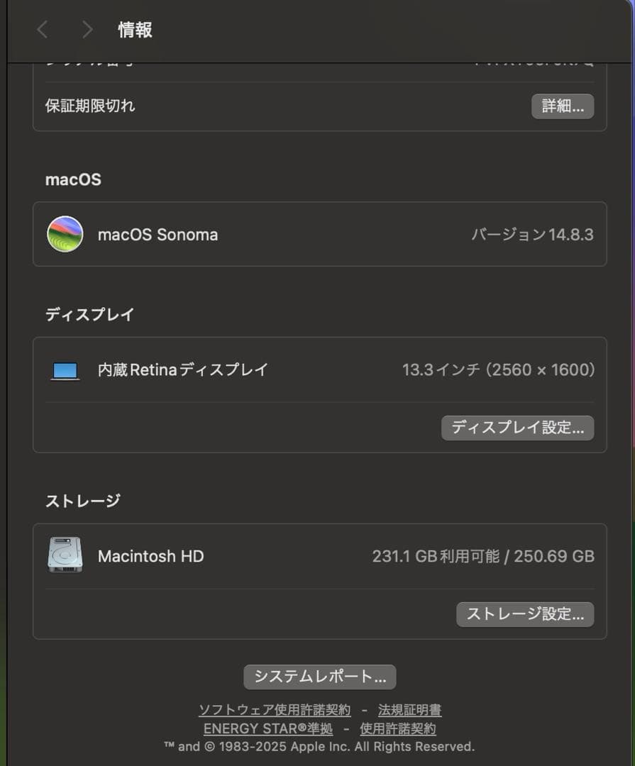 MacBook本体 MacBook Air 2018 i5-8200U 16GB SSD256GB