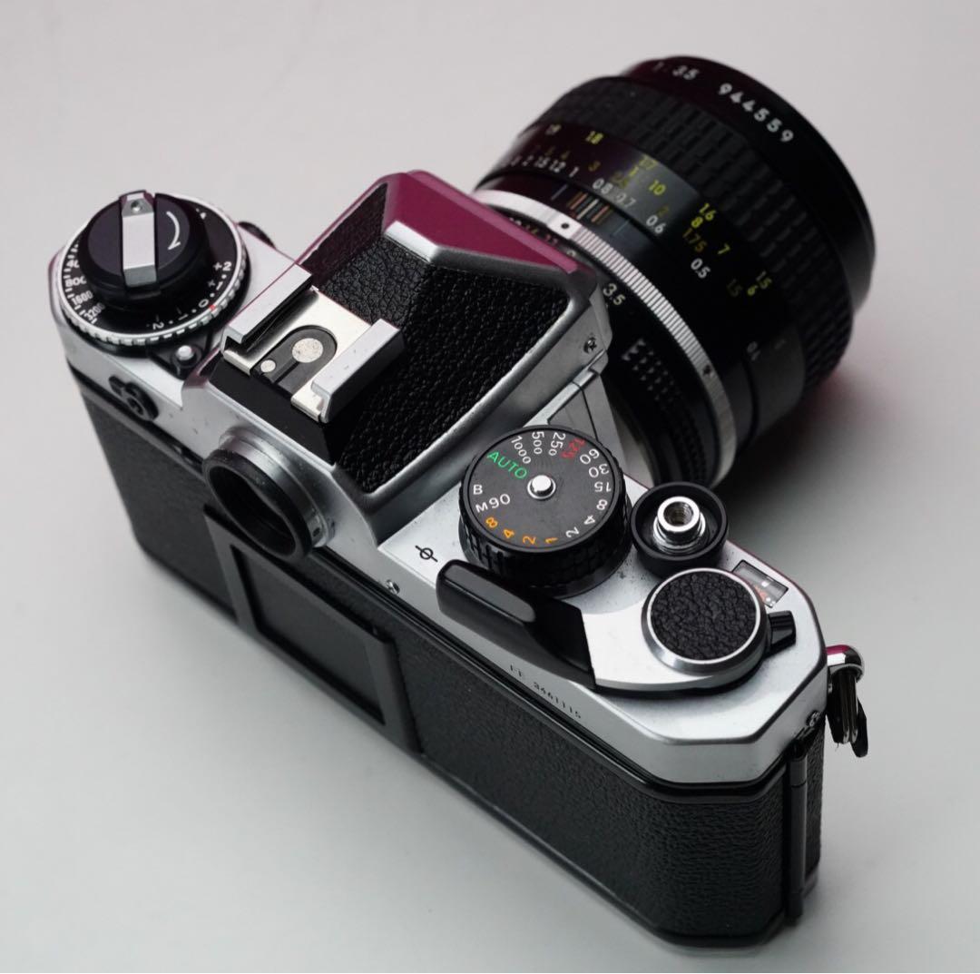 フィルムカメラ名機❤️ニコンFE❤️単焦点55mm付き❤️ニコン MFフィルムカメラ