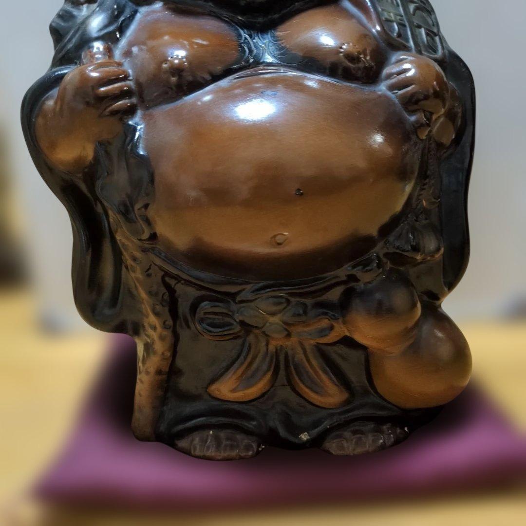 石膏と樹脂製　 布袋尊　貯金箱　 約37cm