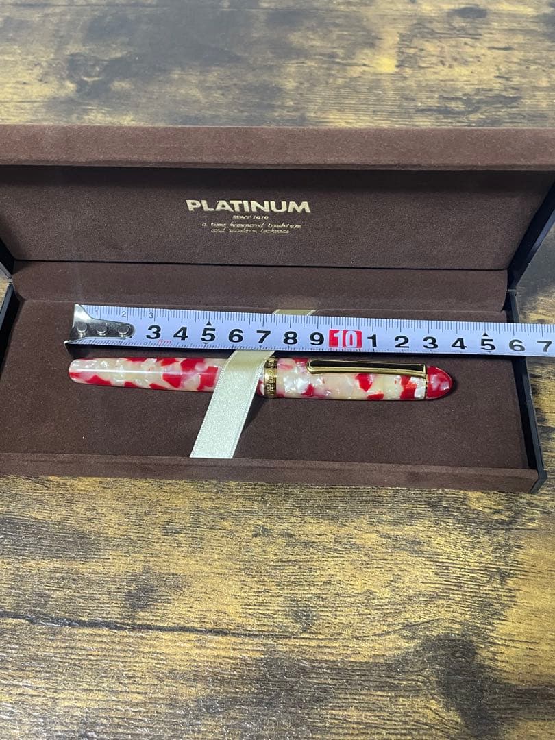 試筆のみ　セルロイド　金魚　14金　細字　プラチナ　万年筆　3776 備品付き