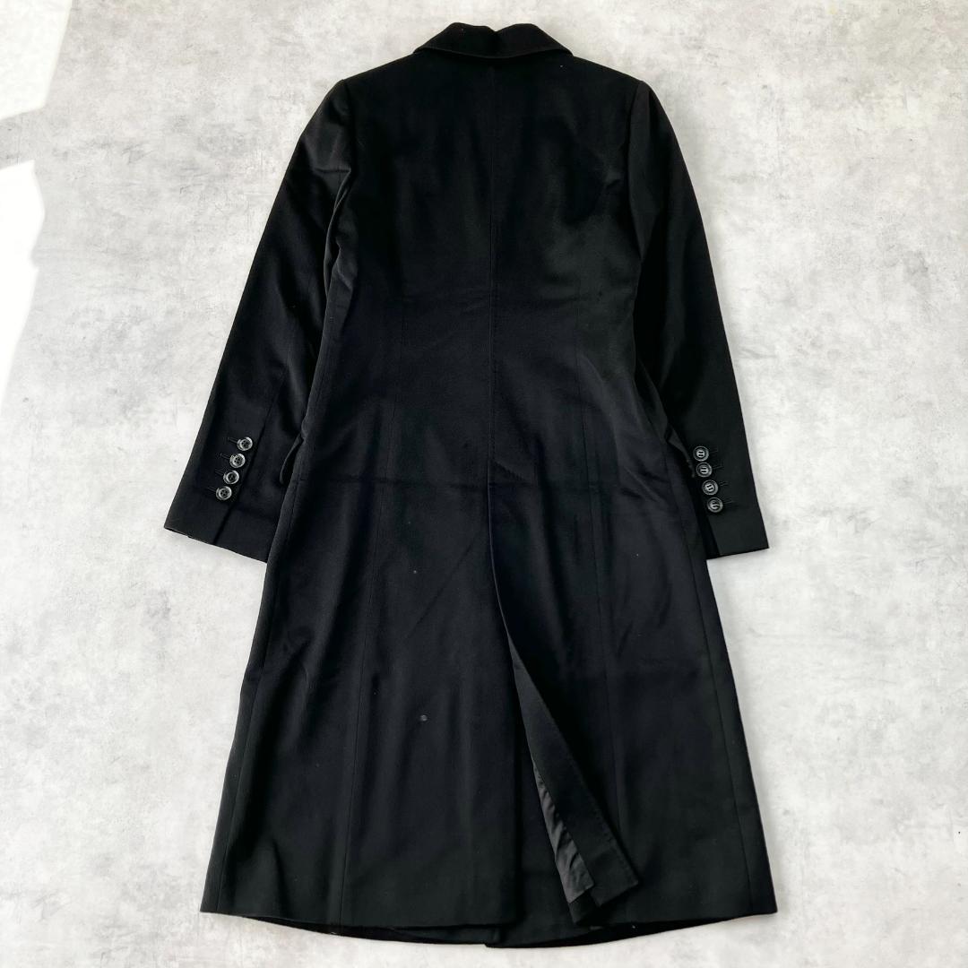 美品　wb　ダブルビー　カシミヤ100％ロングコート　黒　ブラック　796