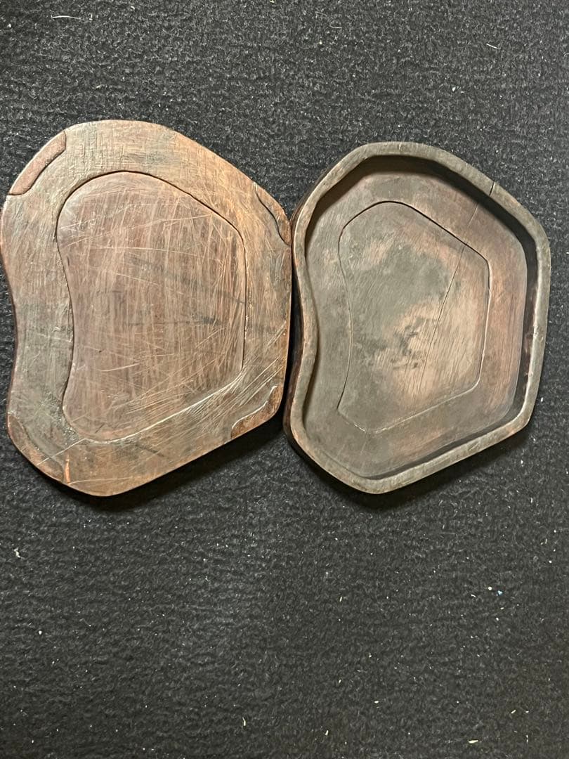 処分価格　旧坑老坑端渓水巌硯　子母青花・深い青・文房四宝