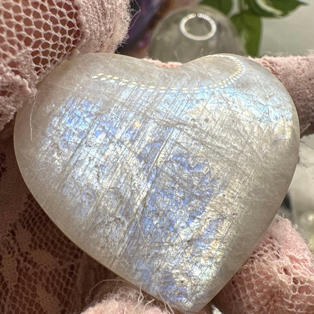 高品質 ムーンストーンハートNo.1647 ギラギラ