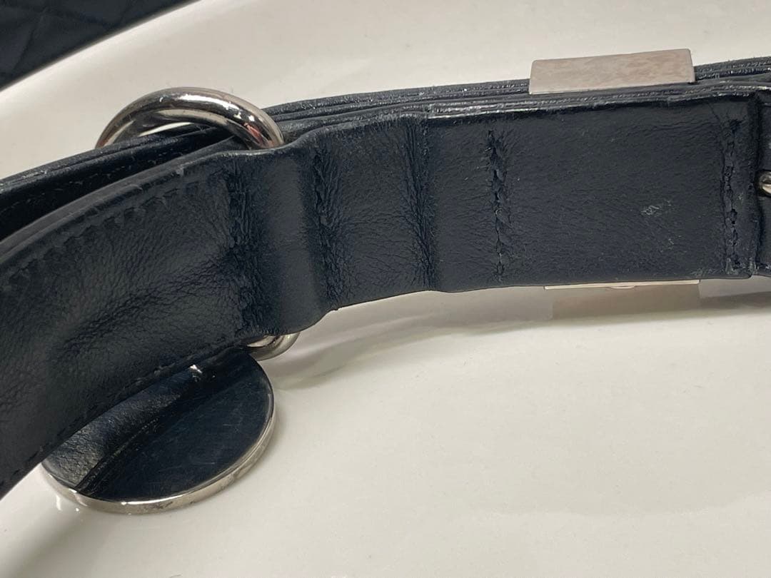 【美品】CHANEL シャネル ココマーク マトラッセ 小型犬 首輪 リード