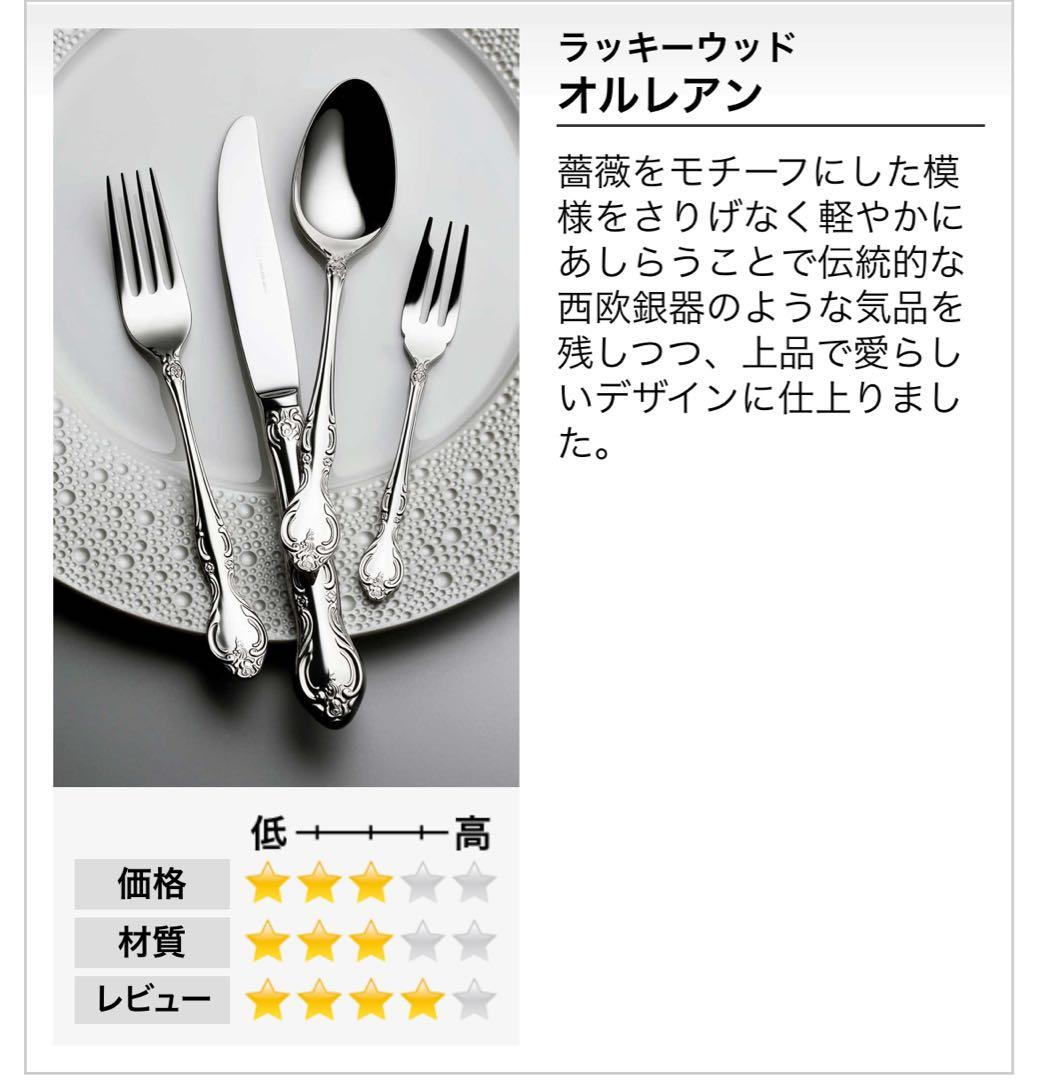 ラッキーウッド　カトラリーセット　オルレアン　ケーキナイフ＆ケーキサーバー