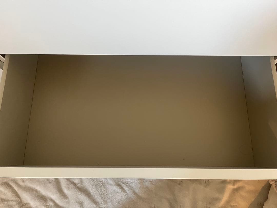 【とら】ホワイト 6引き出しチェスト 160cm ガラストップ