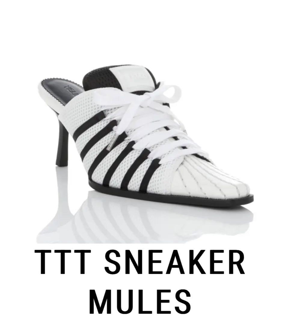 靴 YELLOW MONO SNEAKER MULES TTT