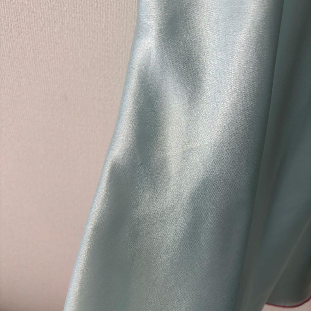 【ヴィンテージ】水色花柄刺繍入りキャミソール