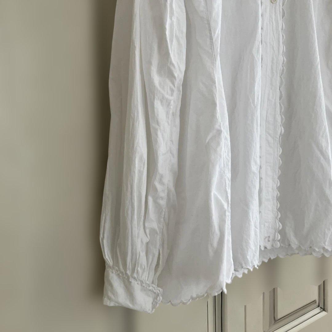 france antique blouse scallop手刺繍