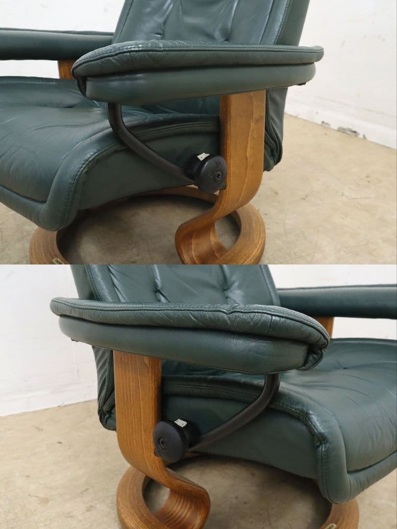 EKORNES エコーネス【プリンス】リクライニングチェア＆オットマン・本革