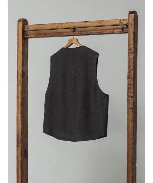 トップス LIDNM LIGHT TWEED ZIP VEST