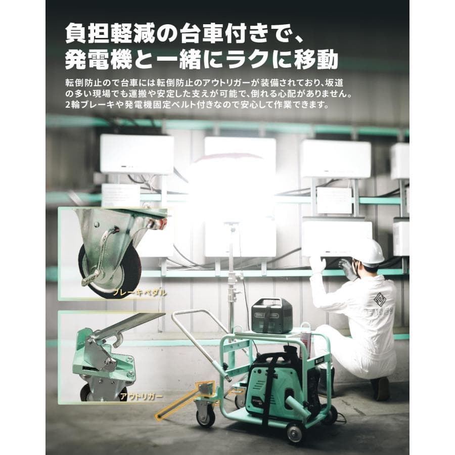 ★セット★バルーン投光器 200W LED 発電機用投光器 ポータブル 伸縮