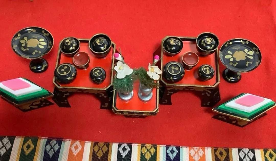 木目込み人形　１５人揃え】西陣織着物　ひな祭り お雛様古民具