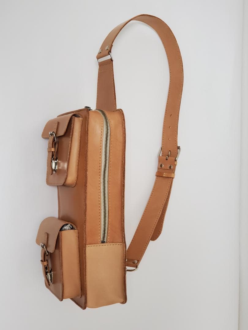 ベビち さんオーダー　ショルダーバック　ハンドメイド　ヌメ革　レザークラフト