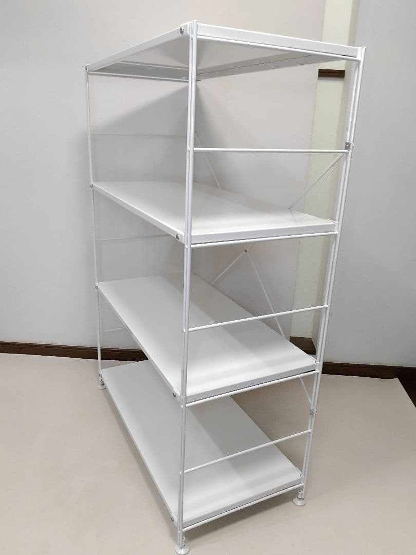 【無印良品】スチールユニットシェルフ・スチール棚セット・中 /ライトグレー(白)