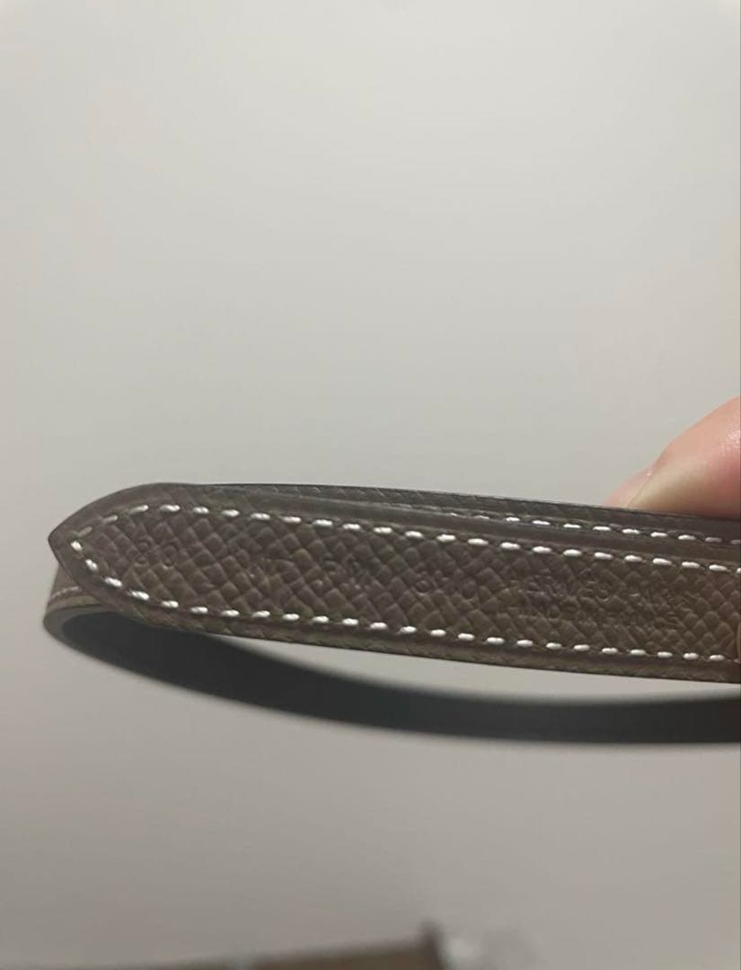 『高美品』HERMÈS レザー ベルト グレー ブラック