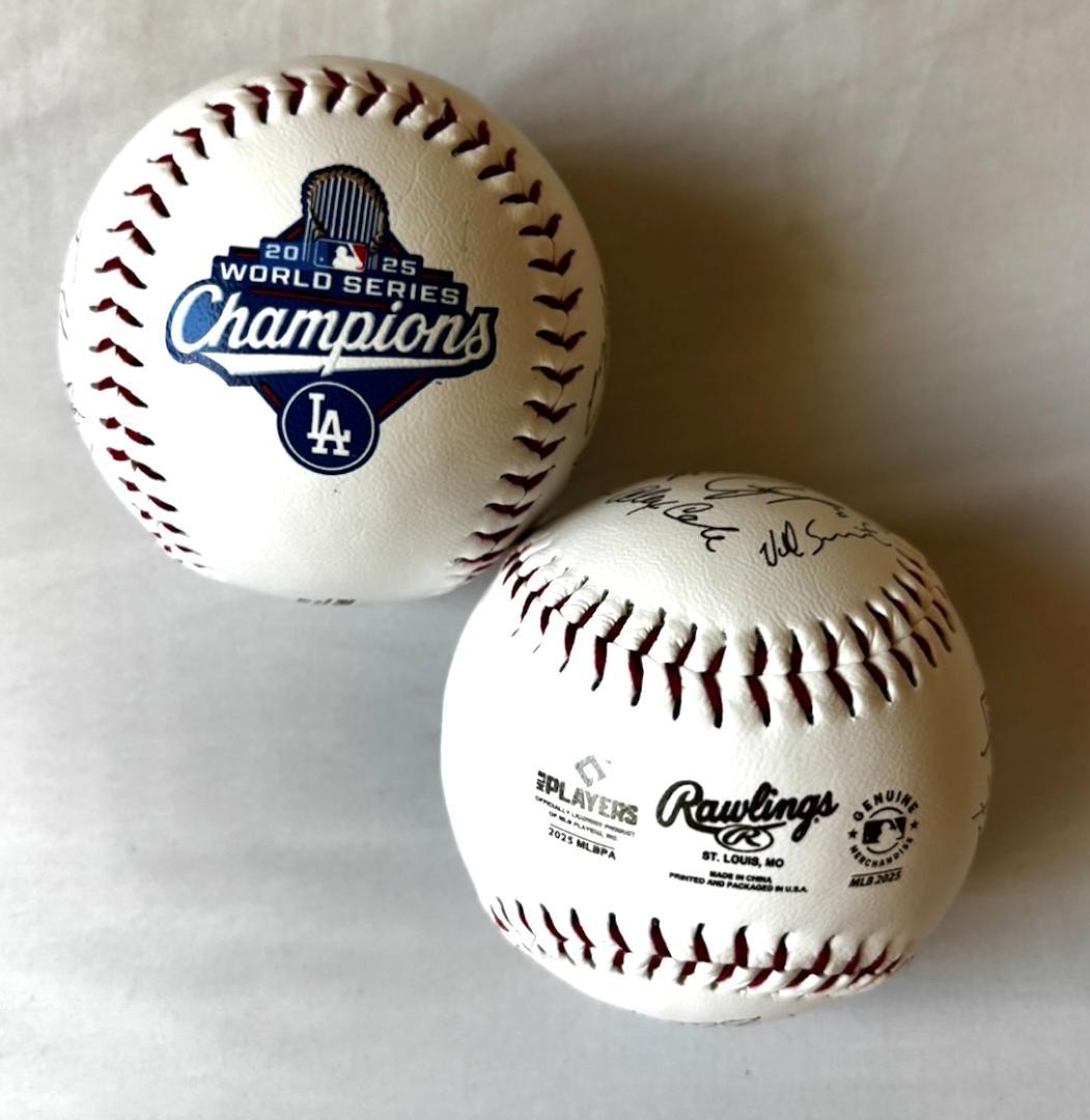ドジャース 2025 世界一記念ボール 大谷翔平・山本由伸・佐々木朗希サイン入り