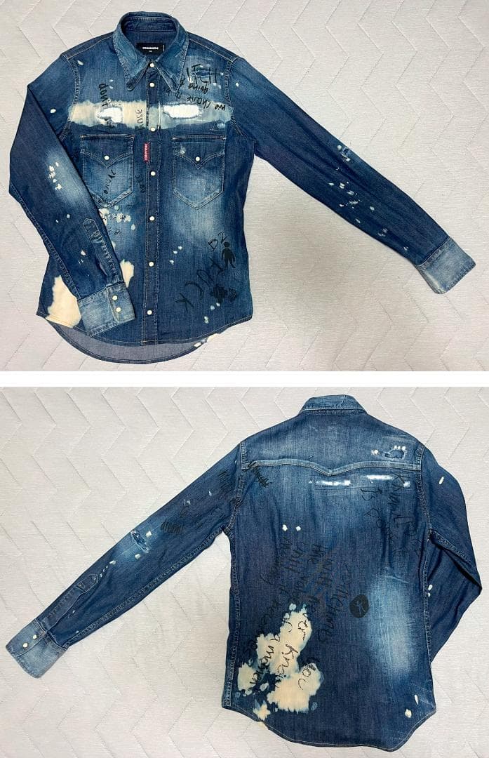 【美品・Ladies' 】DSQUARED2　ウエスタン デニム-シャツ【XS】