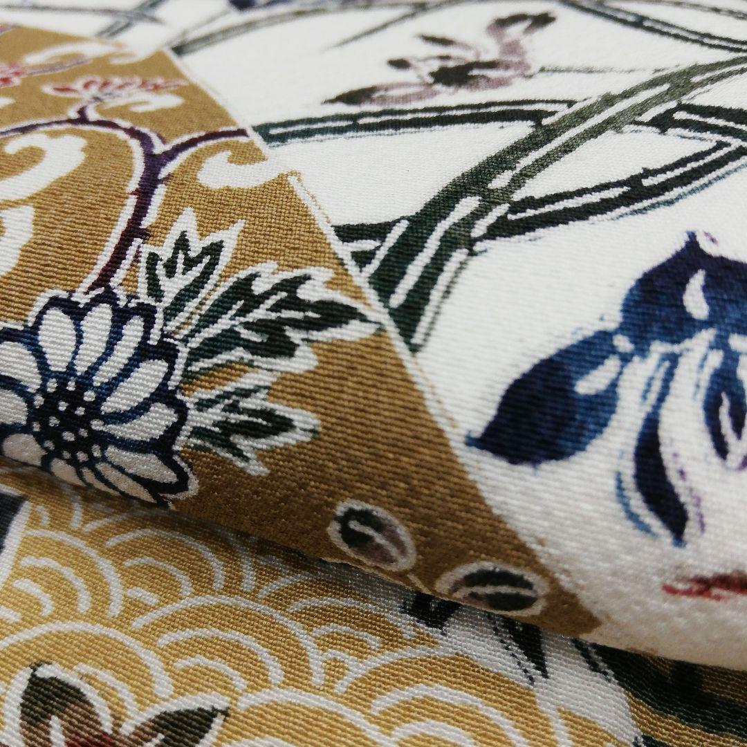 しゃれ訪問着(袷)　(地紙に花鳥 源氏香 花唐草 吉祥紋　ちりめん　ガード加工)