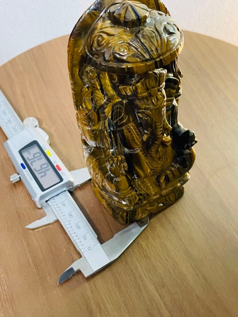 天然石　縁起物　置物　タイガーアイ　ガネーシャ像　パワーストーン　金運