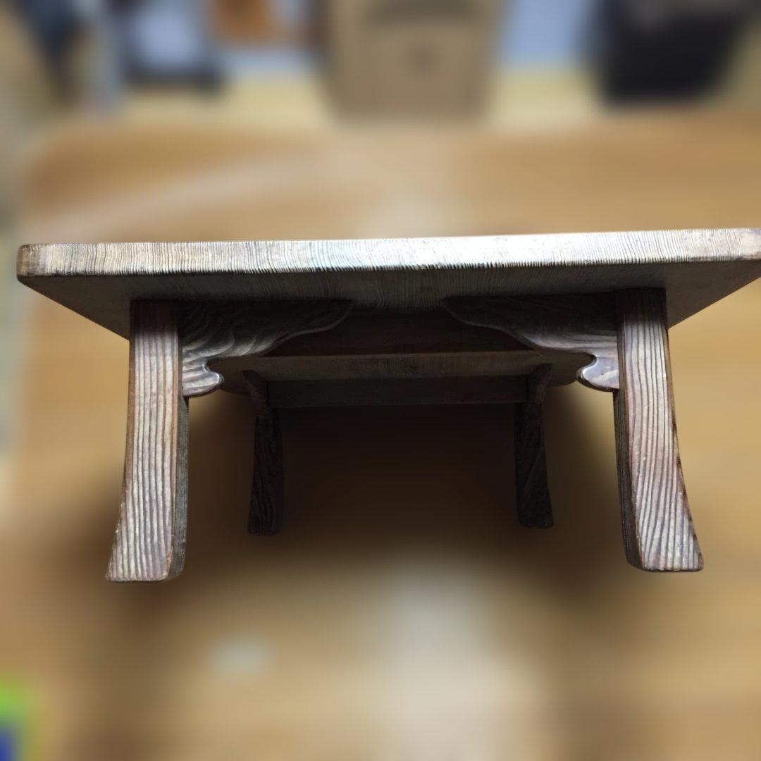 アンティーク木製座卓テーブル 約106×72.5×32 厚み3.3　引取値引可