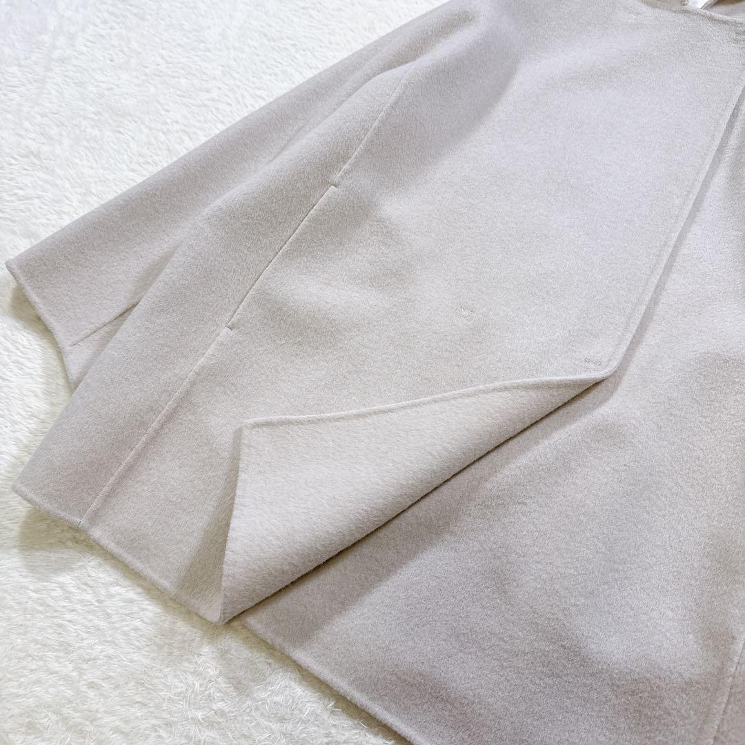 【美品】ボールジィ　プレミアムウールリバー フーデッドショートコート　薄ベージュ