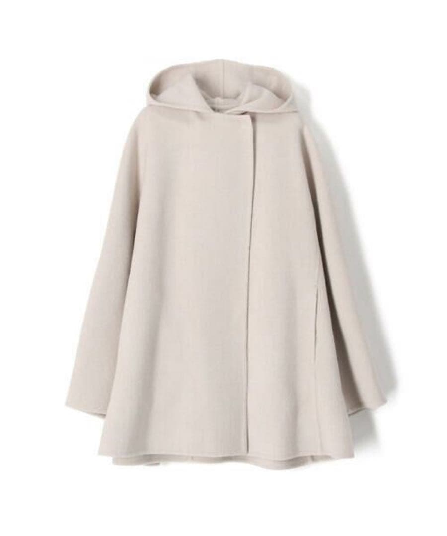 【美品】ボールジィ　プレミアムウールリバー フーデッドショートコート　薄ベージュ