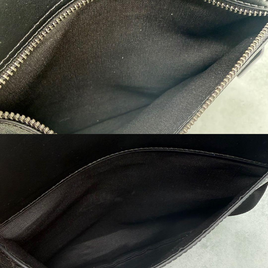 【良品】COACH コーチ ショルダーバッグ PVC クロスボディ ブラック