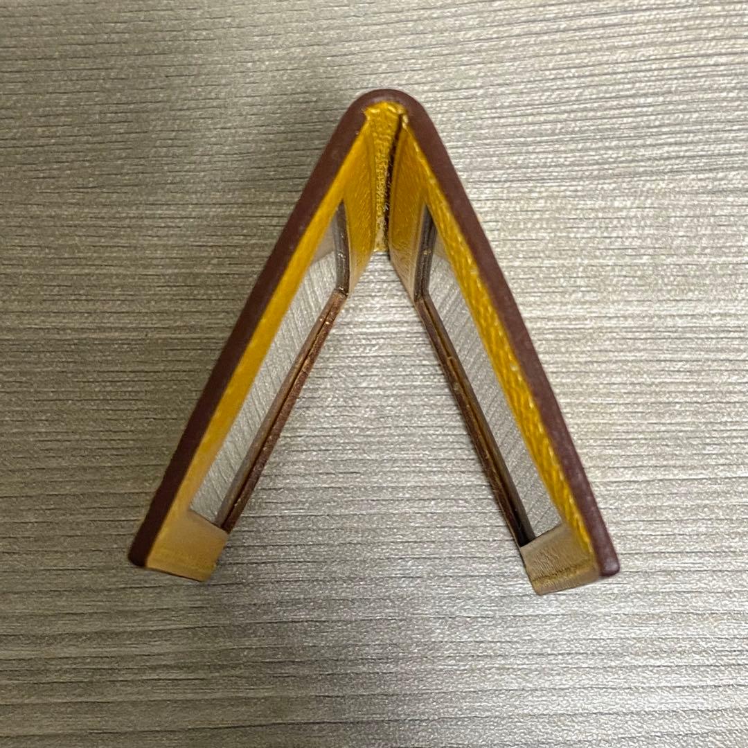 【HERMES】エルメス ミニフォトケース レザー イエロー　箱付