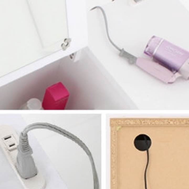 ☆☆いろいろはいっちゃうし♪コンセント有り☆素敵☆ホワイトドレッサー♪