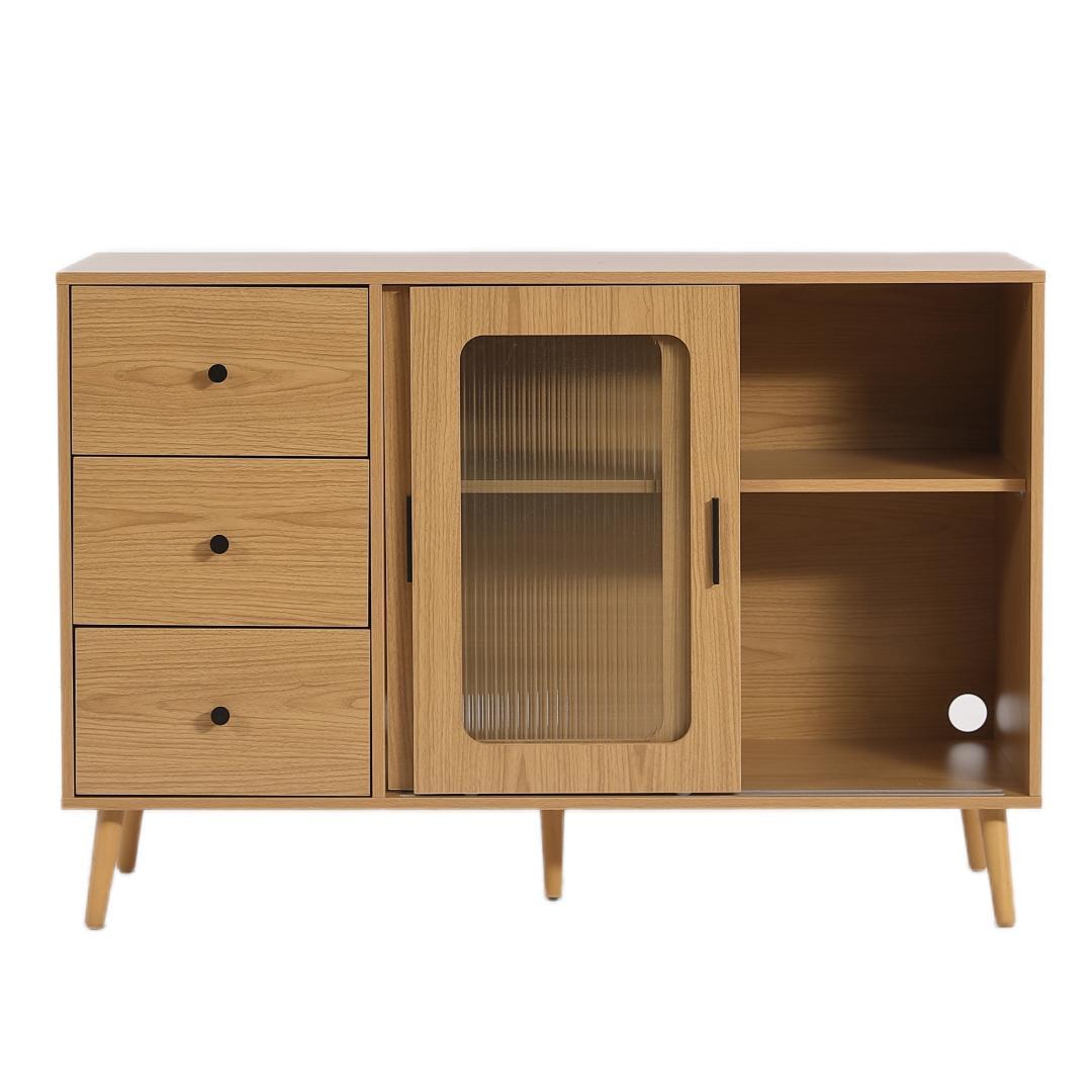 キャビネット　サイドボード　扉付き　引き出し付き　リビング収納　NATURAL