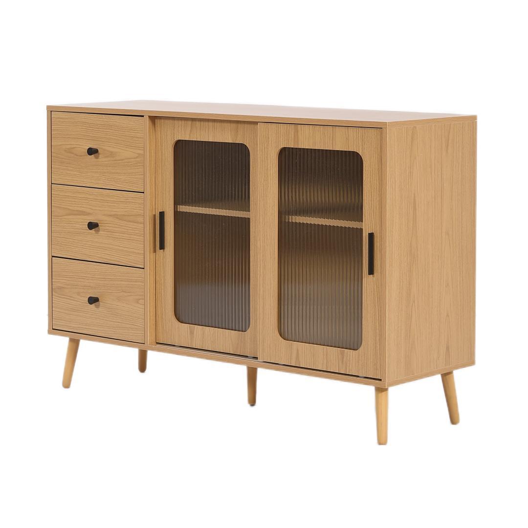 キャビネット　サイドボード　扉付き　引き出し付き　リビング収納　NATURAL